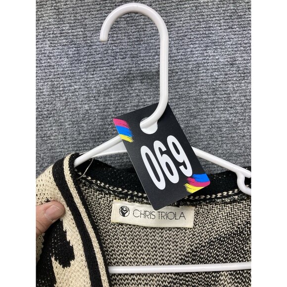 CHRIS TRIOLA Wearable Art Handmade Sweater Coat Size 2 Animal Print Made In USA - Picture 15 of 15